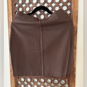 Express Brown Ponte Pencil Skirt Size M NWT Stretch Work Office